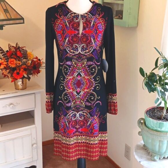 NWT Emma & Michele Shift . Arabesque. Dark Academia. Soft Knit - Picture 1 of 12